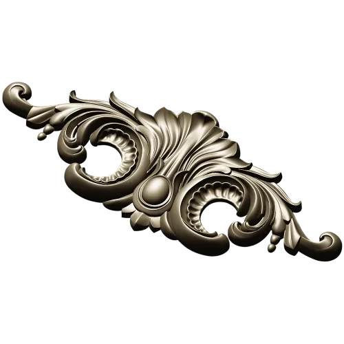 Baroque Acanthus Cartouche - STL 3D Model for CNC Router