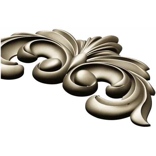 Рельефный картуш с акантовыми листьями - 3D модель STL для ЧПУ