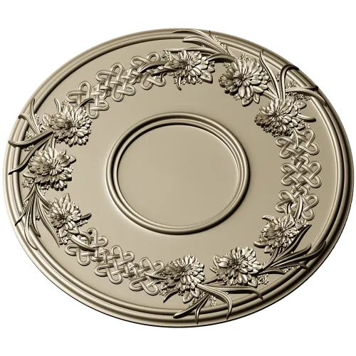 Floral Wreath Medallion STL for CNC