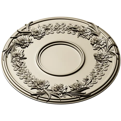 Floral Wreath Medallion STL for CNC