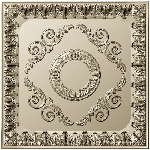 Aurelia Rosette Panel - Baroque Square Decorative STL
