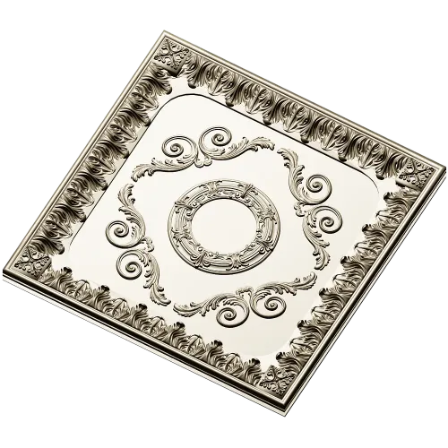 Aurelia Rosette Panel - Baroque Square Decorative STL