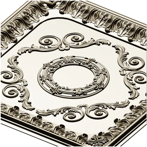 Aurelia Rosette Panel - Baroque Square Decorative STL