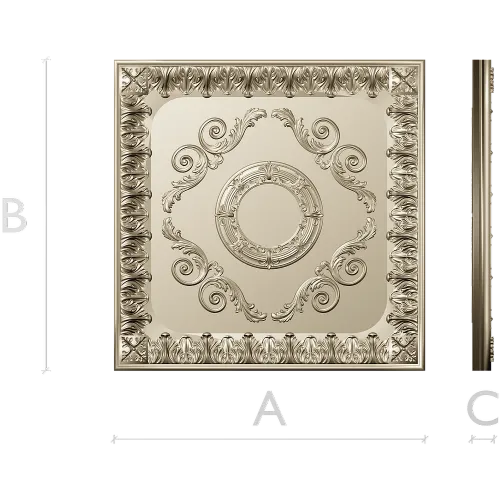 Aurelia Rosette Panel - Baroque Square Decorative STL