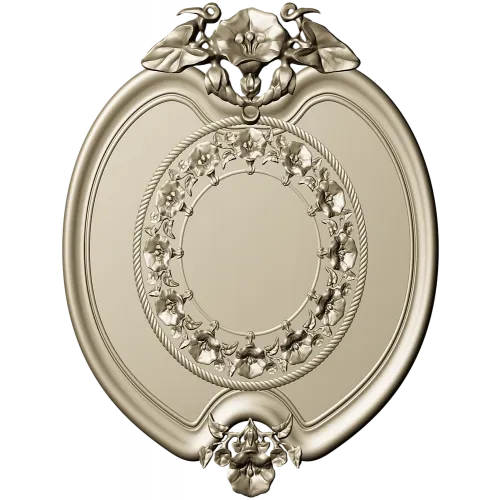 Oval Floral Medallion - STL 3D Model for CNC Routing