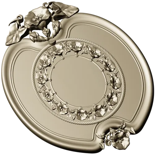 Oval Floral Medallion - STL 3D Model for CNC Routing