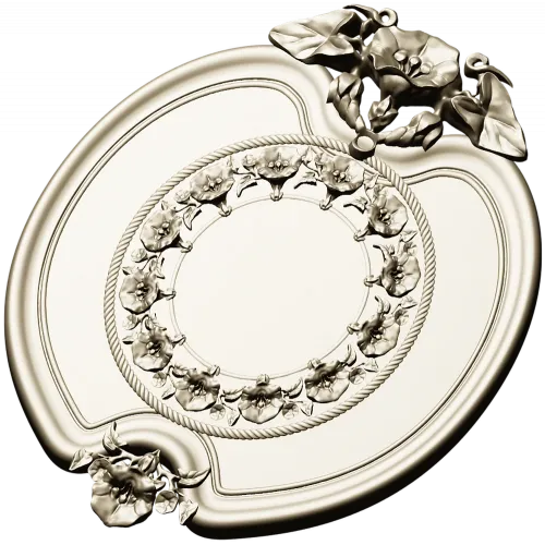 Oval Floral Medallion - STL 3D Model for CNC Routing