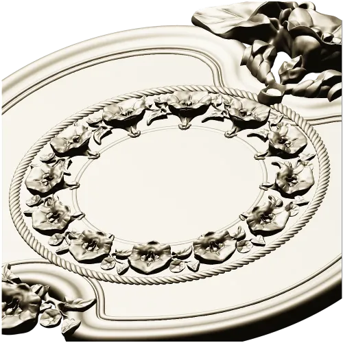 Oval Floral Medallion - STL 3D Model for CNC Routing
