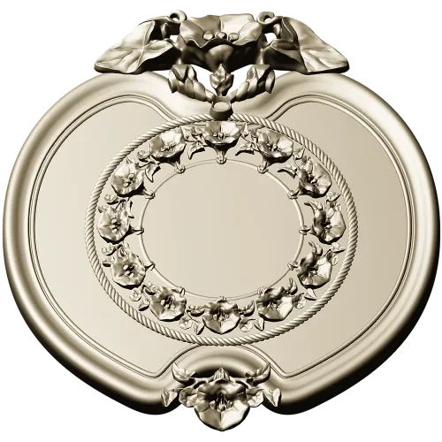 Oval Floral Medallion - STL 3D Model for CNC Routing