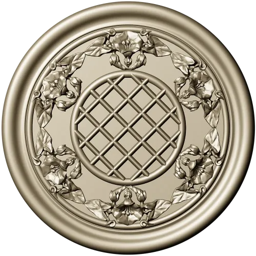 Round Floral Rosette STL for CNC Milling