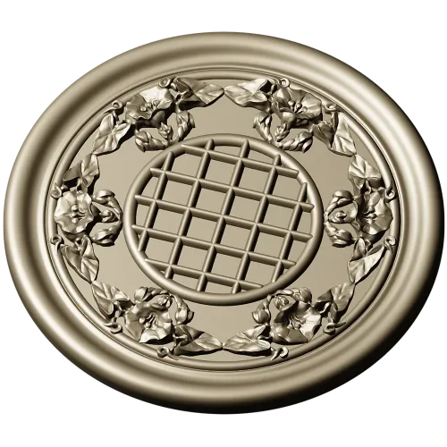 Round Floral Rosette STL for CNC Milling