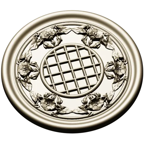 Round Floral Rosette STL for CNC Milling