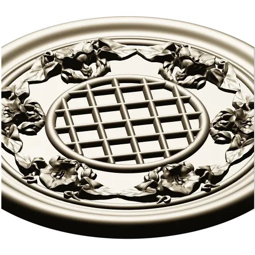Round Floral Rosette STL for CNC Milling