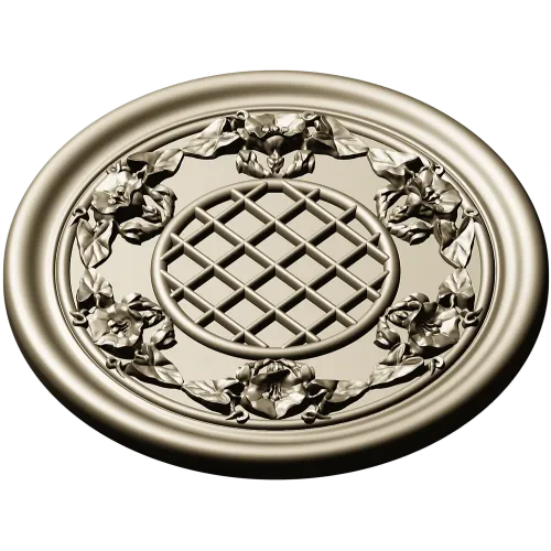 Round Floral Rosette STL for CNC Milling