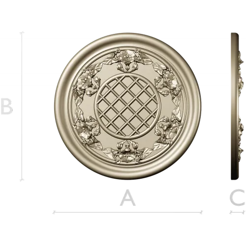 Round Floral Rosette STL for CNC Milling