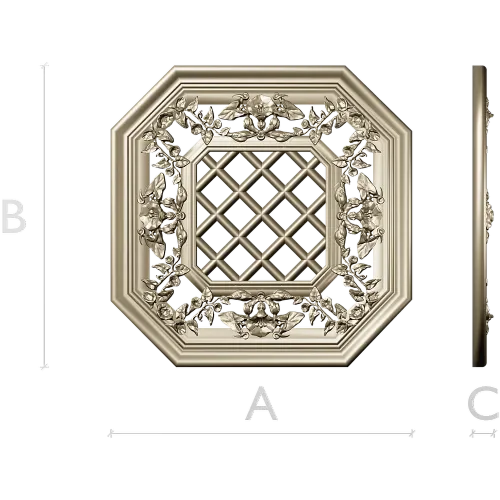 Octagonal Floral Lattice 3D STL for CNC