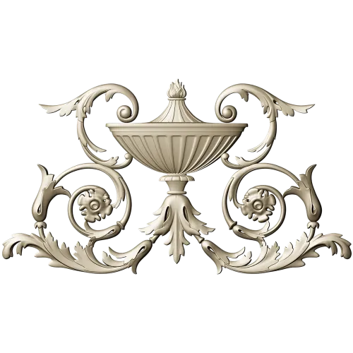 Acanthus Urn Cartouche - STL 3D model for CNC routing