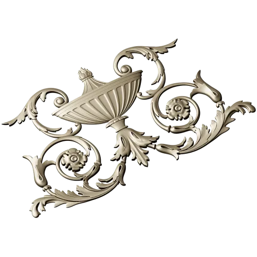 Acanthus Urn Cartouche - STL 3D model for CNC routing