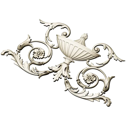 Acanthus Urn Cartouche - STL 3D model for CNC routing