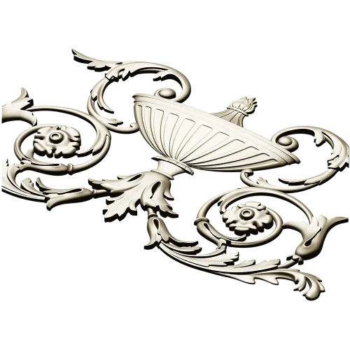 Acanthus Urn Cartouche - STL 3D model for CNC routing