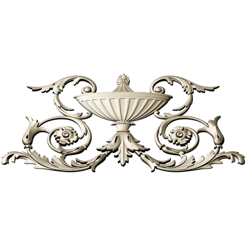 Acanthus Urn Cartouche - STL 3D model for CNC routing