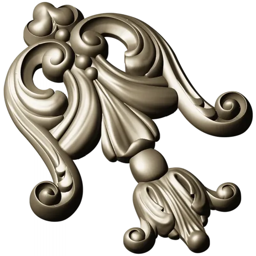 Rococo Acanthus Tassel STL for CNC