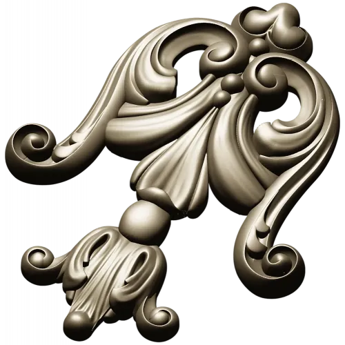 Rococo Acanthus Tassel STL for CNC