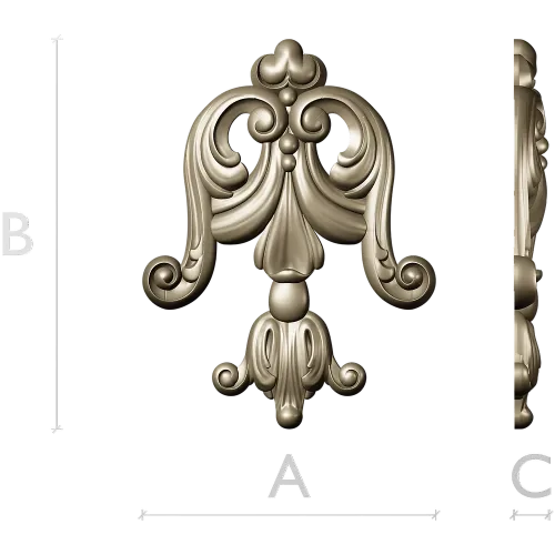 Rococo Acanthus Tassel STL for CNC