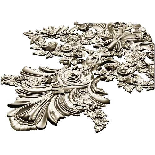 Акантовый картуш с розами - 3D модель STL для ЧПУ