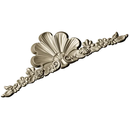 Shell & Garland Crest - STL 3D model for CNC carving