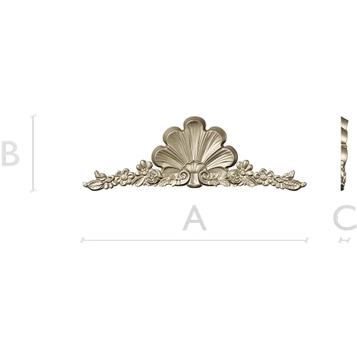 Shell & Garland Crest - STL 3D model for CNC carving