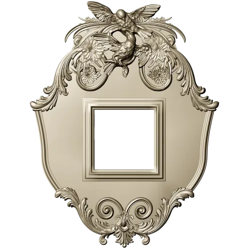 Ornate Dove Crest Frame STL for CNC