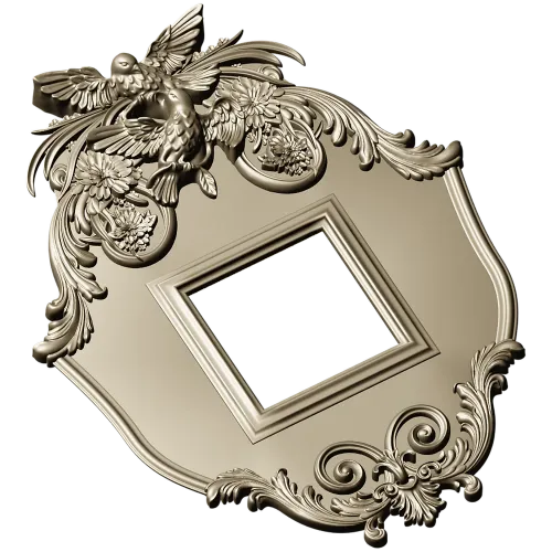 Ornate Dove Crest Frame STL for CNC