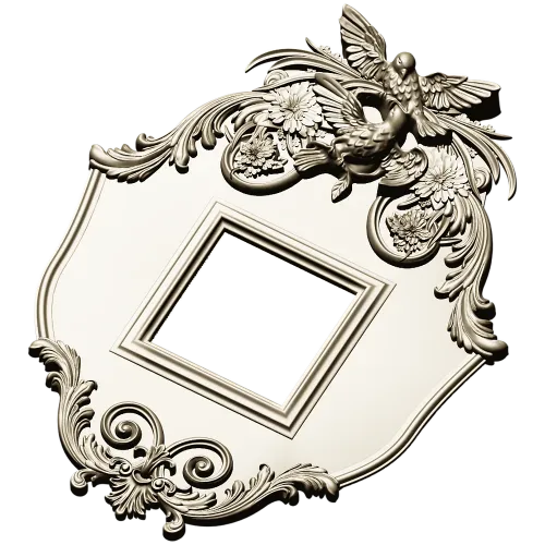 Ornate Dove Crest Frame STL for CNC