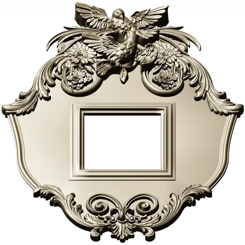 Ornate Dove Crest Frame STL for CNC