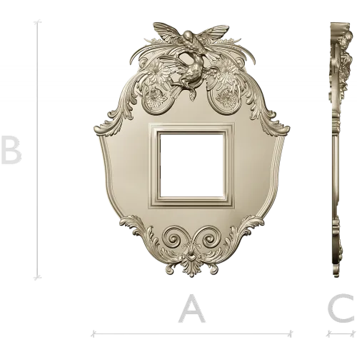 Ornate Dove Crest Frame STL for CNC