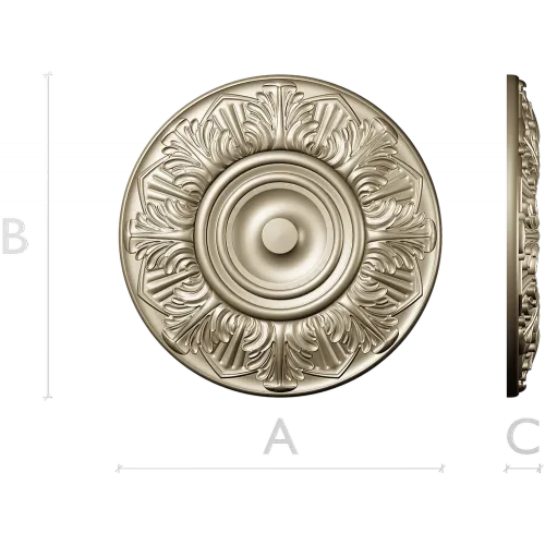 Classical Acanthus Rosette - STL 3D Model for CNC
