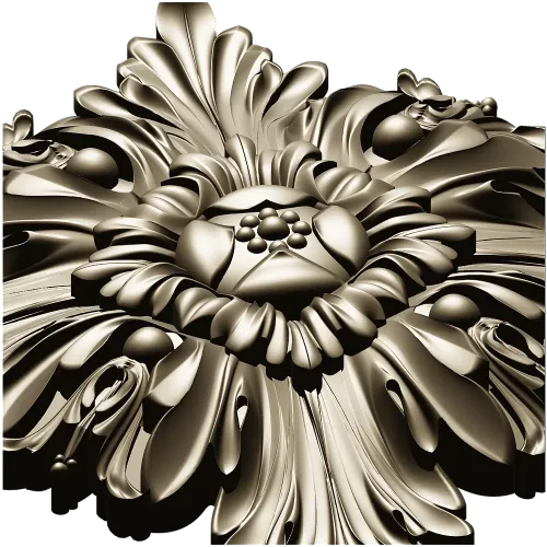 Acanthus Star Rosette - STL 3D model for CNC carving