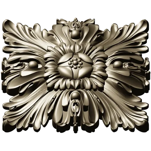 Acanthus Star Rosette - STL 3D model for CNC carving