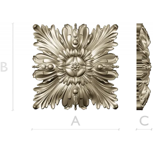 Acanthus Star Rosette - STL 3D model for CNC carving