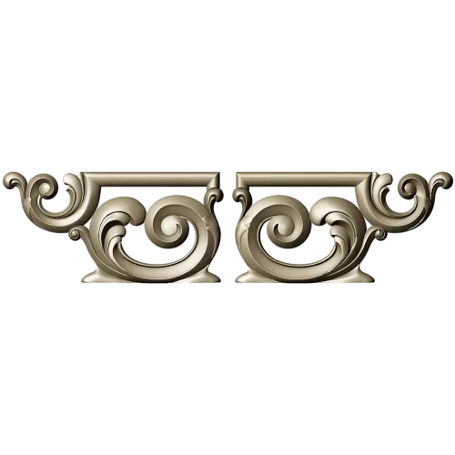 Ornate Acanthus Scroll Applique STL for CNC