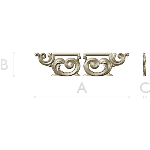 Ornate Acanthus Scroll Applique STL for CNC