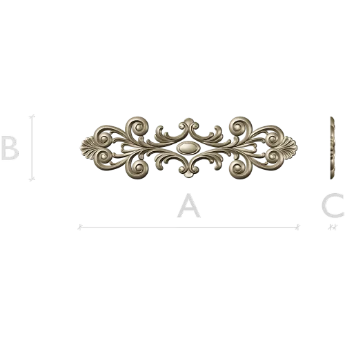 Rococo Acanthus Horizontal Ornament STL