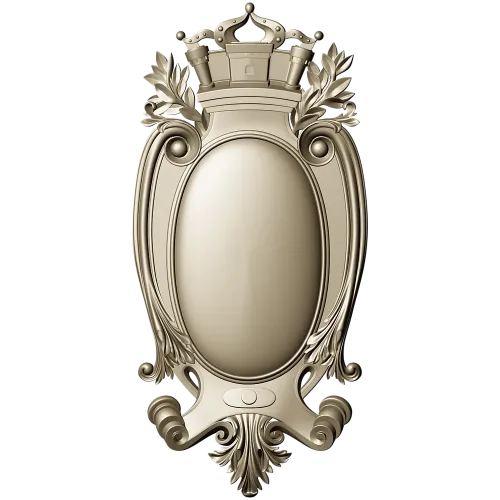 Regal Oval Cartouche STL 3D model for CNC