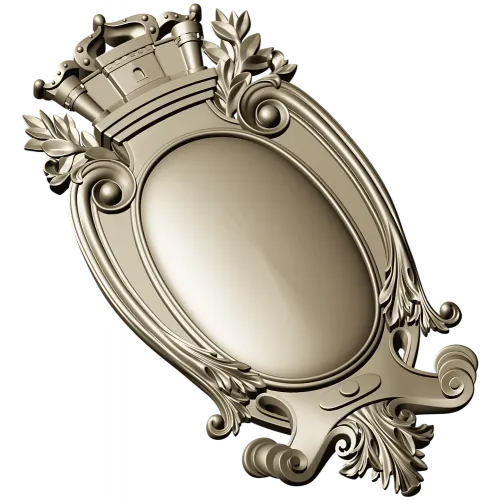 Regal Oval Cartouche STL 3D model for CNC