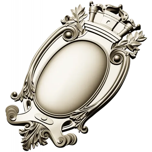 Regal Oval Cartouche STL 3D model for CNC