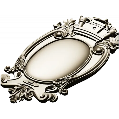 Regal Oval Cartouche STL 3D model for CNC