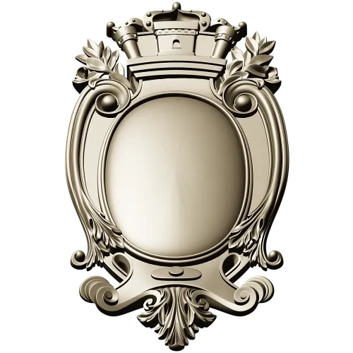 Regal Oval Cartouche STL 3D model for CNC