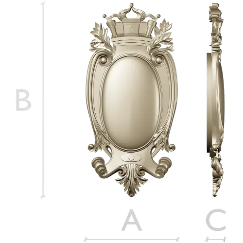 Regal Oval Cartouche STL 3D model for CNC