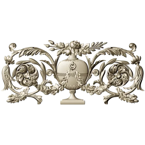Neoclassical Urn Cartouche - STL 3D Model for CNC